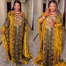 Oversize Women Dubai Kaftan African Dashiki Inner Dress Abaya Caftan Muslim Robe