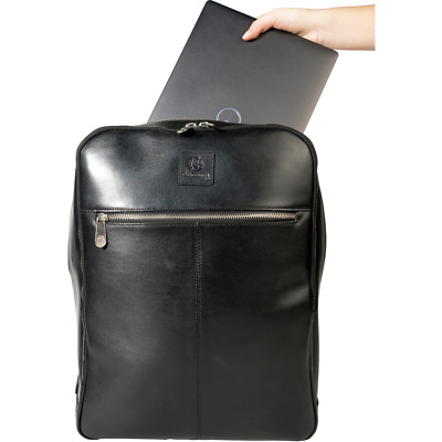 Exacompta Laptoprucksack aus schwarzem Leder, Exactive - Schwarz - 17637E