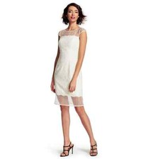 NWT NIP Adrianna Papell Illusion Lace Sheath Dress 160