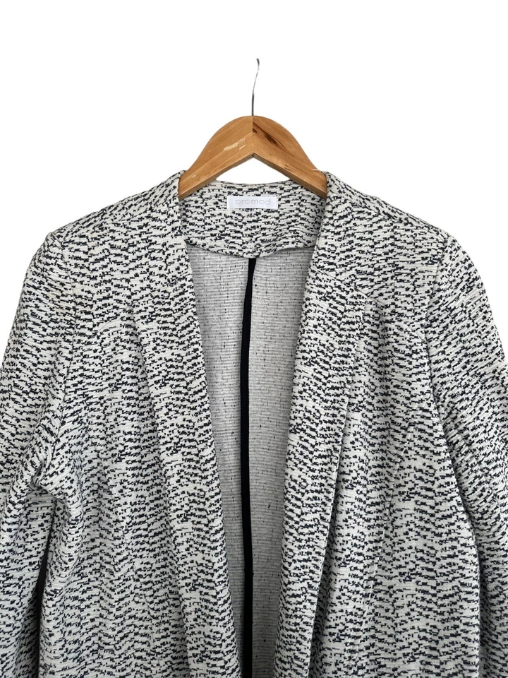 Promod Cárdigan Tejido Gris Suéter Manga Larga Almohadilla Mujer Talla Grande Foto 4 de 4