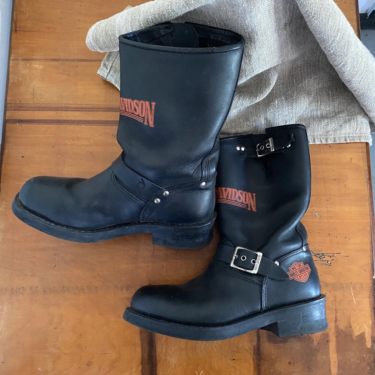 80s vintage Harley Davidson motorcycle engineer leather biker