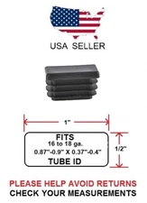 .5 X 1 INCH RECTANGLE TUBING PLUG/END CAP 1/2" X 1" - QUANTITY 4