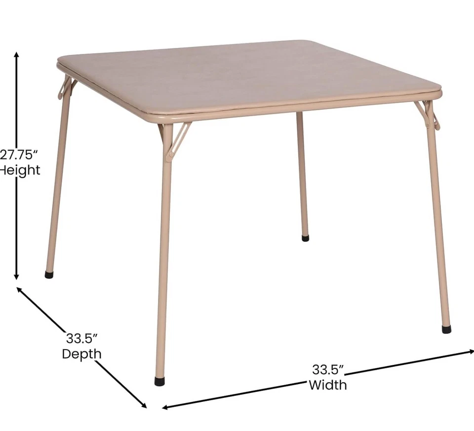 Juego de mesa plegable Flash Furniture Madison 33,5" x 33,5" tostado (JB1TAN) Foto 3 de 4