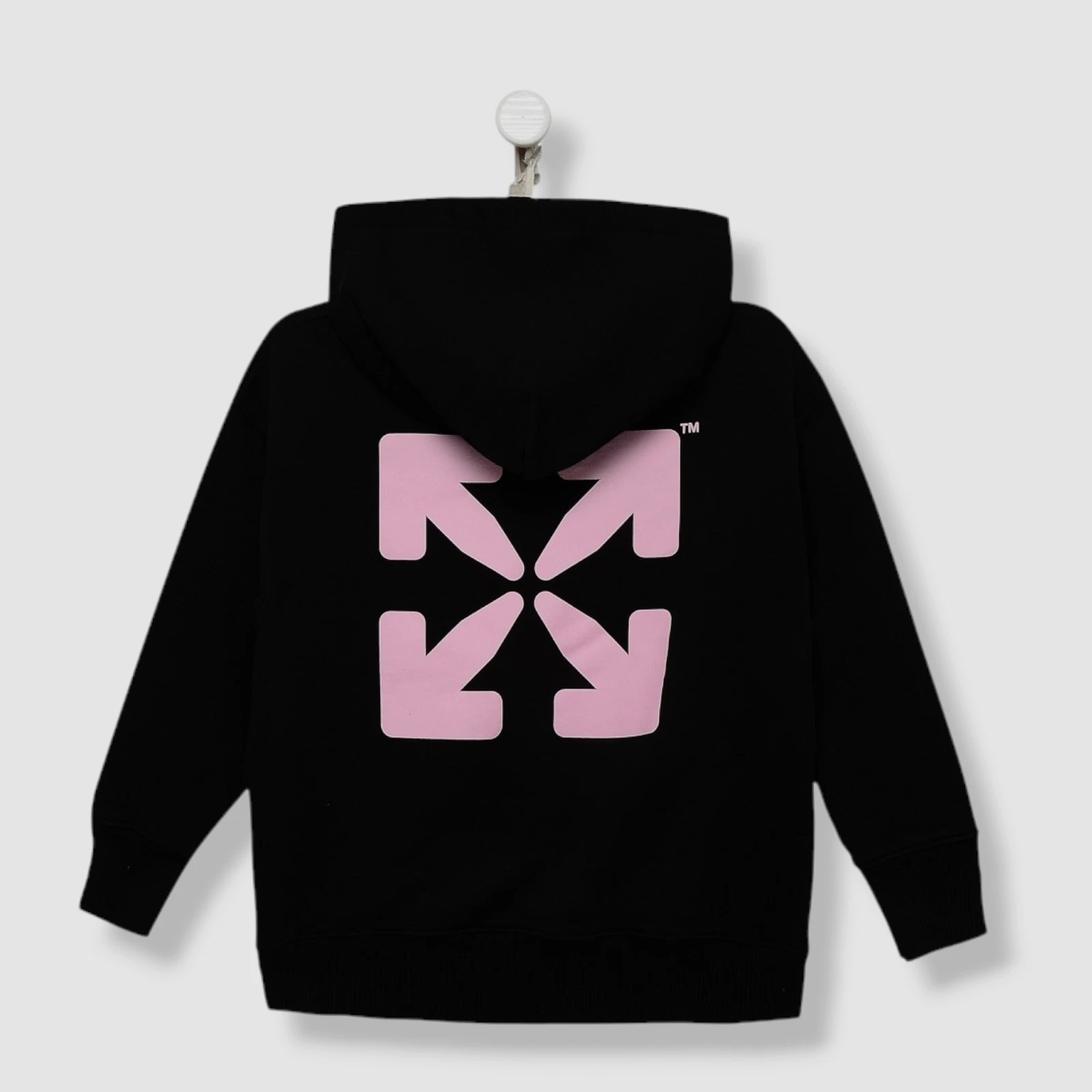 OFF WHITE Maglione con cappuccio bianco sporco per bambino nero cotone $345 taglia 4