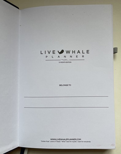 Live Whale Undated Weekly Planner, 12 Month Full Focus Weekly NEW Never Used - Picture 6 of 9