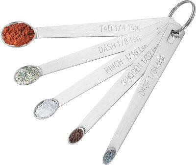 5PCS Small Measuring Spoons Set Stainless Steel Tiny Measuring Spoons Cooking..