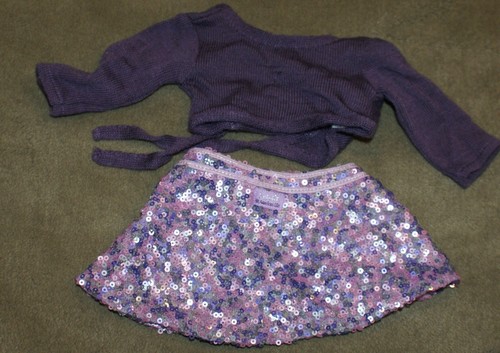 American Girl Isabelle Purple Wrap Sweater & Sequin Skirt - Picture 2 of 2