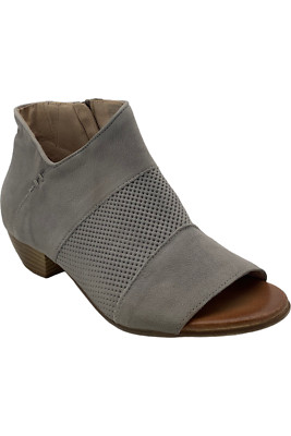 Miz Mooz Leather Peep-Toe Booties Clermont Glacier