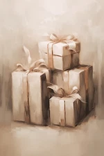 CHRISTMAS PRESENTS STRETCHED CANVAS PRINT WALL ART READY TO HANG CA37