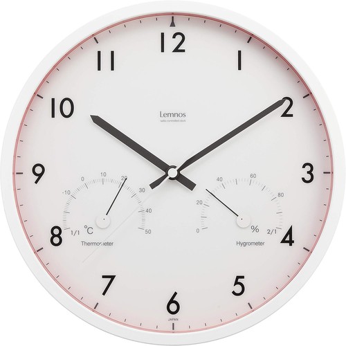 LC09-11W Lemnos Air Clock Temperature And Humidity Meter Red LC09-11W Wall Clock