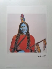 Andy Warhol Signed - Sitting Bull - Certificate Leo Castelli