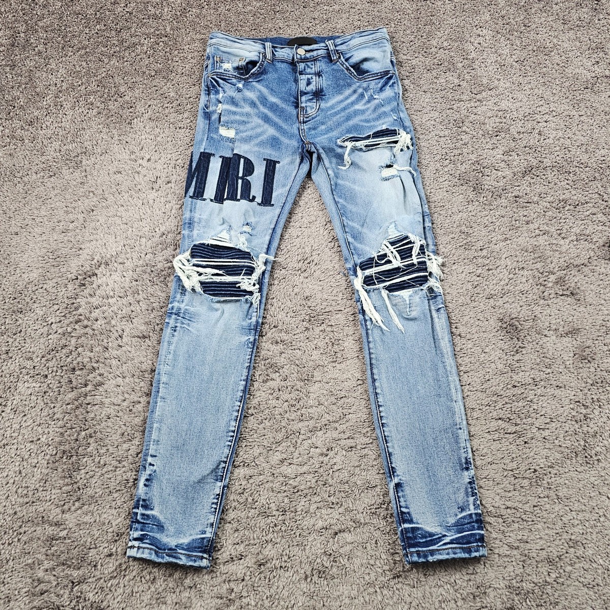 amiri mx1 30 タグ付き Amiri MX1 Metallic Gold Patch Jeans Black | eBay