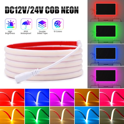 12V 24V COB Neon LED Streifen Strip Band Außen Wasserdicht IP68 Keine Lichtpunkt