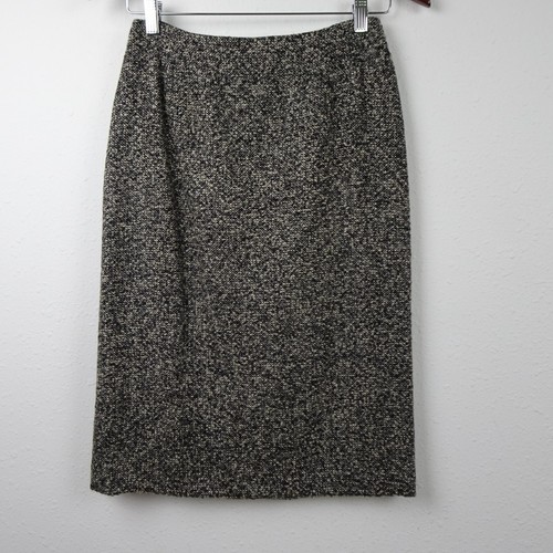 Anne Klein Skirt Suit AK2 Women's Size 2 Brown Gray Wool Tweed Pencil Career - Picture 4 of 12