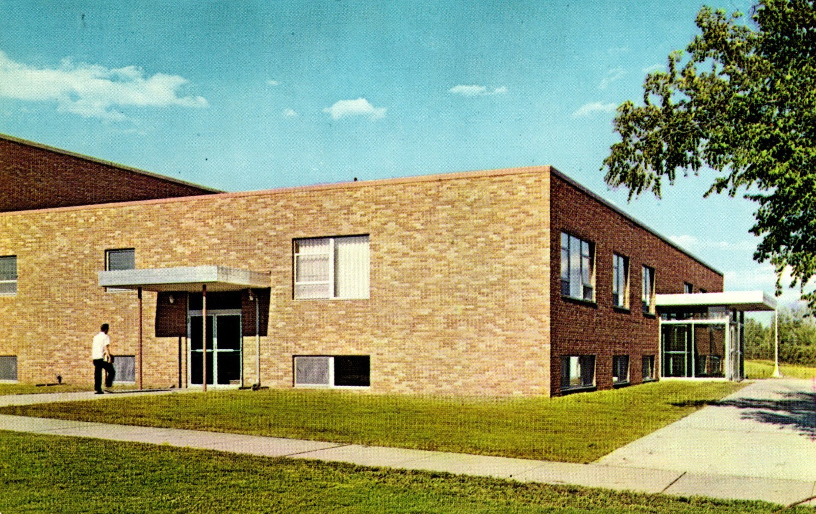 Postcard student union building State teachers college Minot North