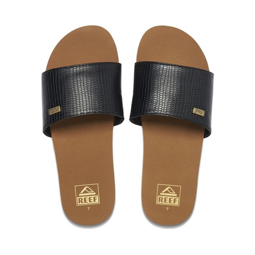 Reef Women's Bliss Nights Slide Sport Sandal, Black/Tan, 6 - 第 2/6 張圖片