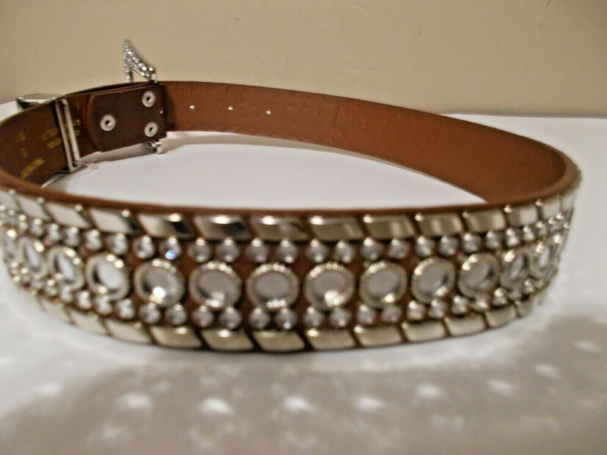 New Luxury Divas Womens Size S Embellished Brown Belt 