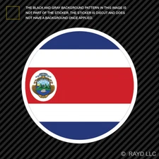 Round Costa Rican Flag Sticker Die Cut Decal Self Adhesive Vinyl Costa Rica CRC