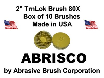 2'' Abrasive Bristle Brush 80X, TrnLok, Bristle Disc, Roloc, E-Z Loc, 10/Box