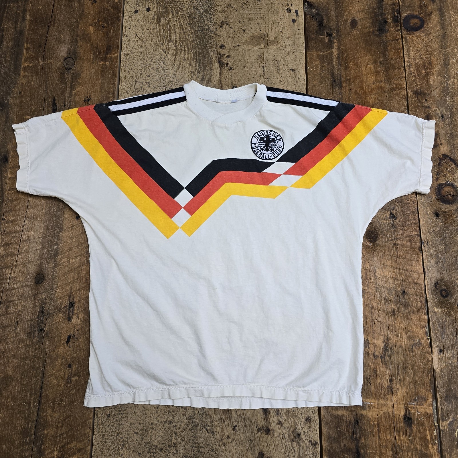 Vintage Germany 1988 1990 Home Training Shirt Jersey Men Size Large White
