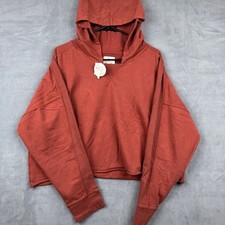 Aerie Offline Cropped Hoodie Sweatshirt Women's XL Red Cotton Modal Blend