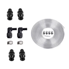 5/16" OD Aluminum Hard Fuel Line - 25 Ft/10 Ft  Various 5/16" Adapter Anodized