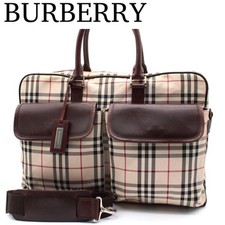 BURBERRY Nova Check 2way Business Bag Canvas Briefcase Shoulder Bag Beige 40cm
