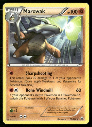 Marowak 78/162 Rare BREAKthrough Pokemon Damaged