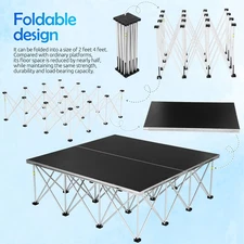 TOYANDONA Collapsible Portable 4'x4' Stage Platform Modular System Stage Riser