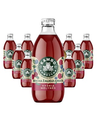 Kambo Kombucha CHERRY   BLUEBERRIES 330 ML 12er Set