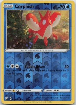 Corphish Common Reverse Holo SWSH05: Battle Styles 038/163 NM chibi