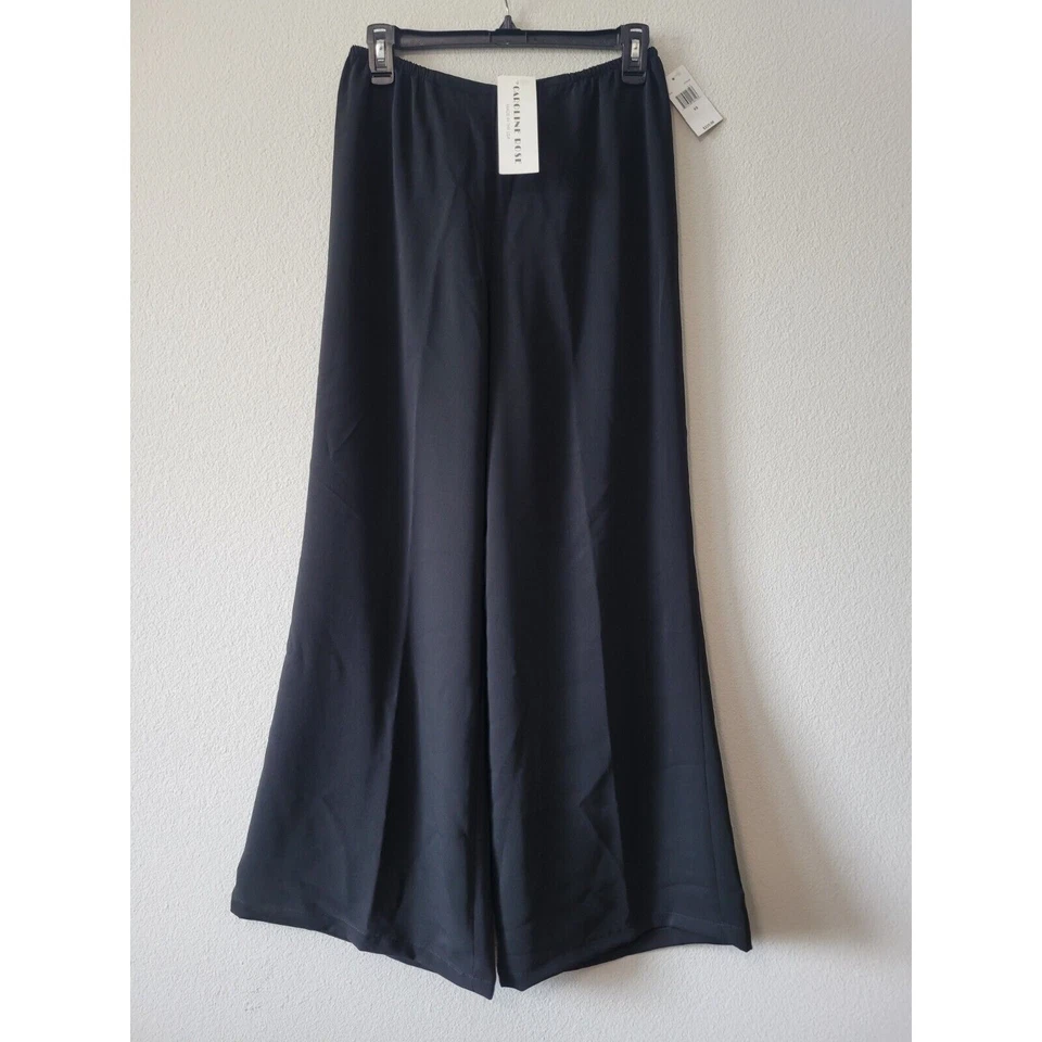 Caroline Rose Womens Elastic Waistband wide Leg Pants Black Size XS - Image 2 of 4