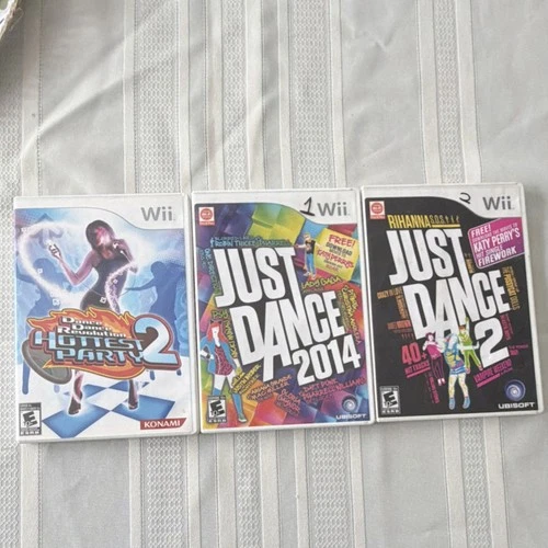 Dance Dance Revolution, Just Dance 2, Just Dance 2014 Nintendo Wii 3 games USED