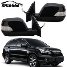 Black Door Side Mirror W Turn Signal Heated 9pin For Honda Crv 2007 2008-2011 Black Door Side Mirror W Turn Signal Heated 9pin For Honda Crv 2007 2008-2011
