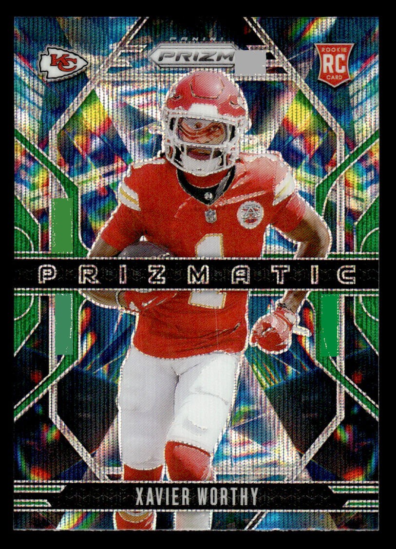Xavier Worthy 2024 Panini Prizm Prizmatic Wave Green Prizm #14