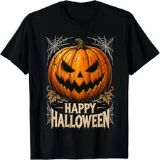 Happy Halloween Jack O Lantern T Shirt Scary Pumpkin Unisex Graphic Tee