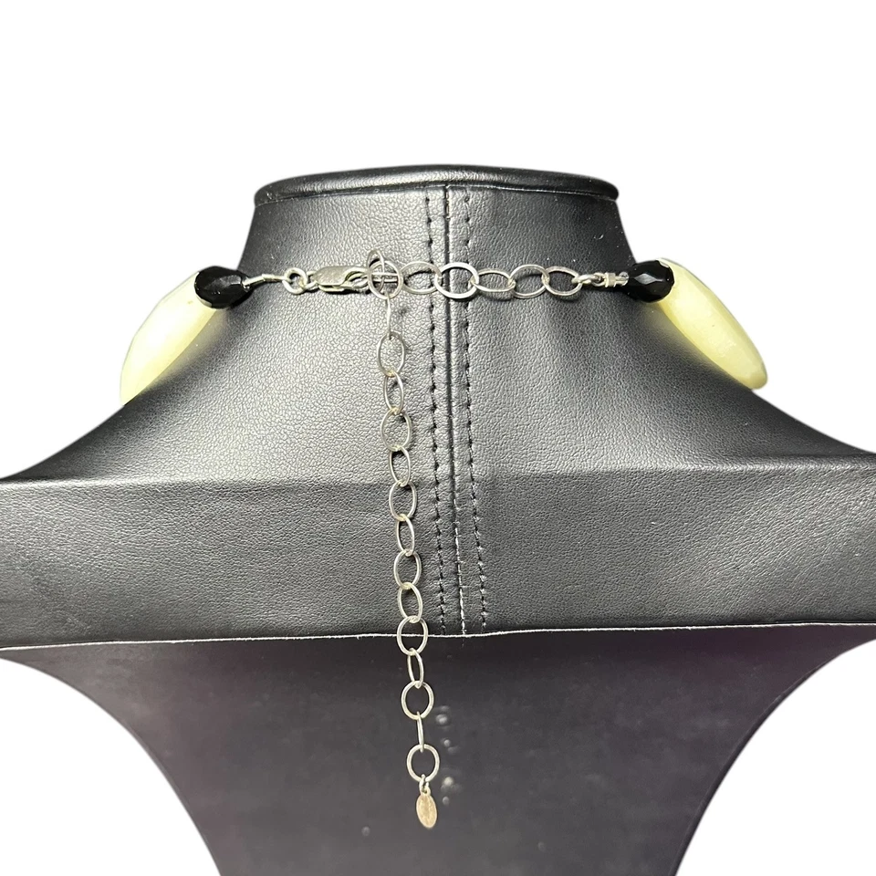 Hotcakes Design Yellow Chalcedony Necklace Faceted Large Stones Sterling Silver - Image 2 of 4