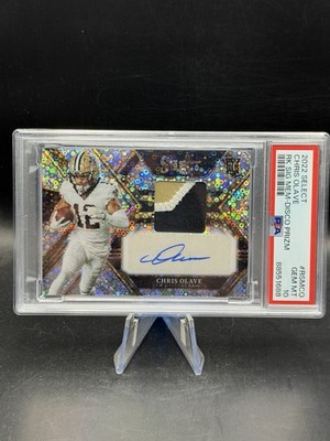 2022 Panini Select Chris Olave Rookie Patch Auto Disco Prizm 01/25 PSA 10 Pop 1