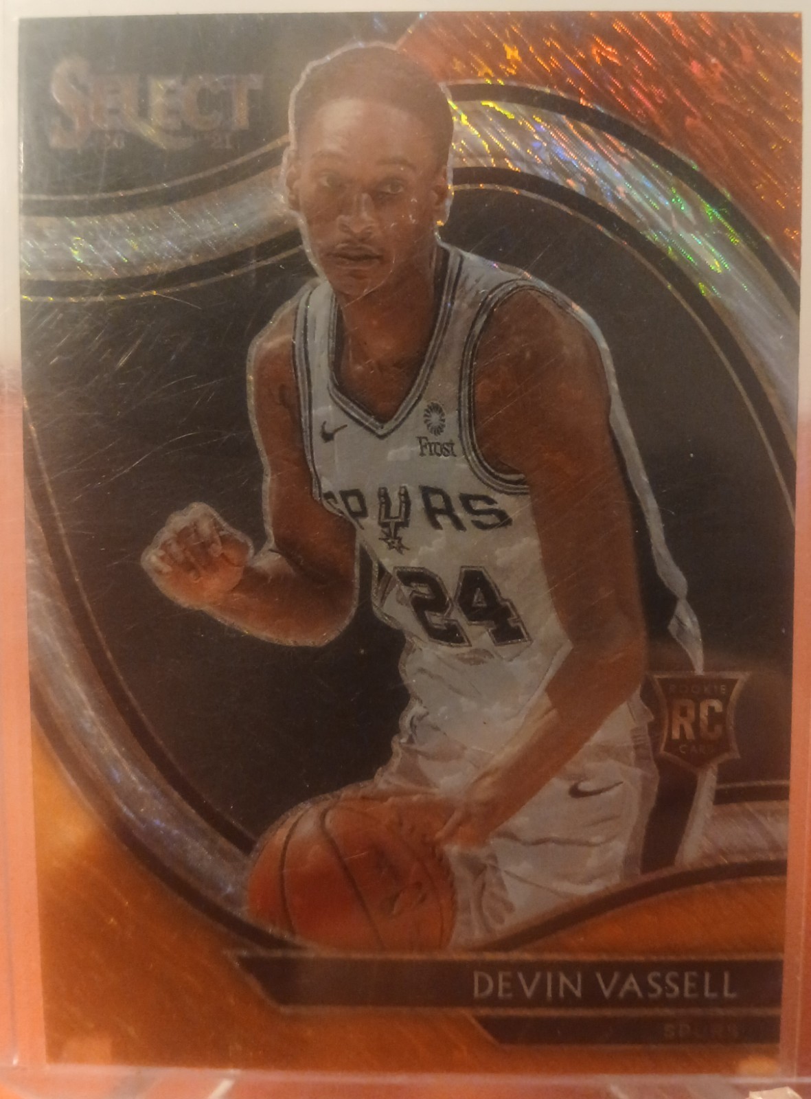 2020-21  Select - Courtside Devin Vassell  Red White Orange Shimmer Prizm (RC)