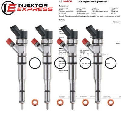 4x 0445110049 13537785983 Bosch Injektor für Land Rover, Opel 2.5 DTI