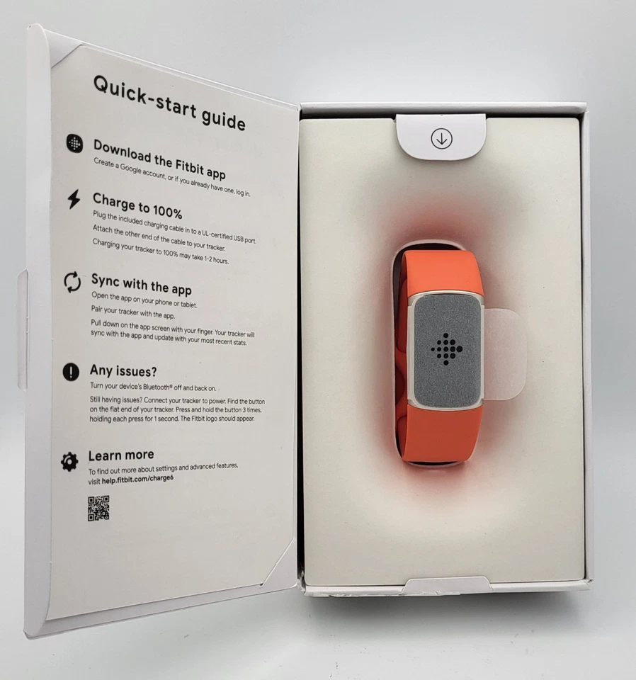 Fitbit Charge 6 Rastreador Avanzado de Fitness y Salud Dorado/Coral - Caja Abierta Foto 2 de 4