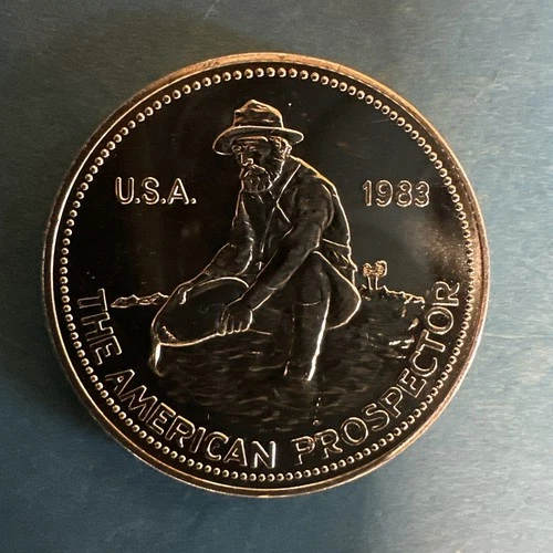 1983 Engelhard The American Prospector 1oz .999 Fine Silver Round Rare Key Date