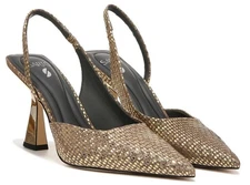 Franco Sarto Women's A-Arina Gold Slingback Pumps NW/OB 7M