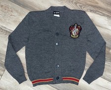 Harry Potter Gryffindor Cardigan Sweater Child Size Medium Gray