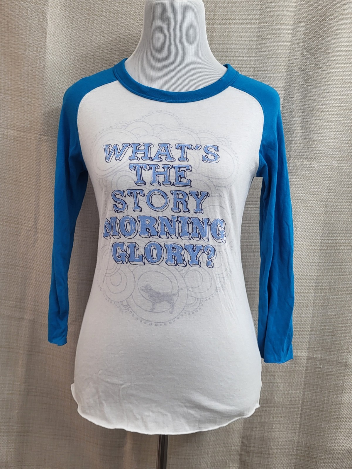 UNDERCOVER T shirt manica lunga rosa Victorias Secret blu bianca colletto invecchiato taglia S nuova con etichetta