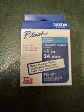 Brother TZE-251 1 LABEL TAPE ORIGINAL P-touch TZe251 Black White 1" 24 MM