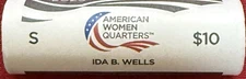 ONE SEALED 2025 IDA B WELLS SAN FRANCISCO S BU ROLL 40 UNCIR QTRS 3-ROLL SET