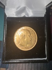 Full Sovereign Coin 1908 Edward Vll  London Mint 22 Carat Fine Gold