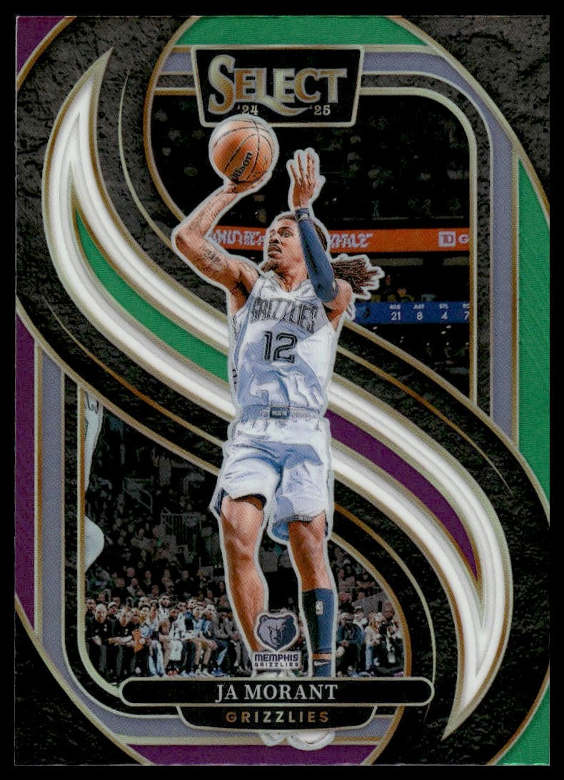 2024-25 Panini Select #107 Ja Morant Green White Purple Prizm