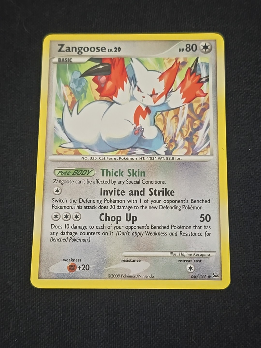 Zangoose 66/127 Platinum Regular Pokemon TCG Light Played Condition